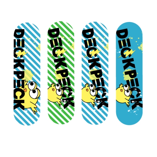 Skateboard design for a Deckpeck promotional skateboard